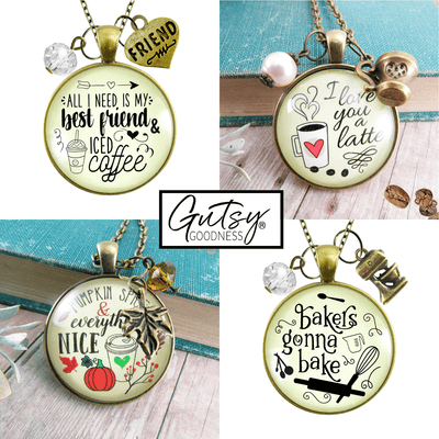 Starter Pack Foodie Collection Handmade Necklaces Assortment Kit Pizza Cupcake Food 12 Individual Gift Boxes - Gutsy Goodness