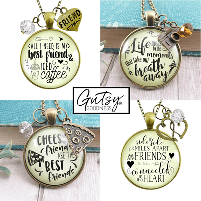 Starter Pack Friendship Collection Handmade Necklaces Assortment Kit BFF Long Distance Gal Pals 12 Individual Gift Boxes - Gutsy Goodness