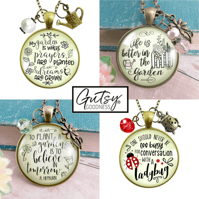 Starter Pack Gardening Collection Handmade Necklaces Assortment Kit Gardener Nature Outdoors 12 Individual Gift Boxes - Gutsy Goodness