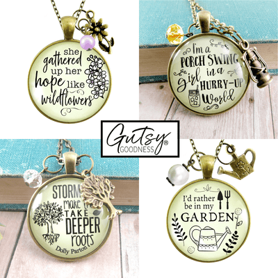 Starter Pack Gardening Collection Handmade Necklaces Assortment Kit Gardener Nature Outdoors 12 Individual Gift Boxes - Gutsy Goodness