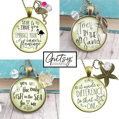 Starter Pack Ocean Beach Collection Handmade Necklaces Assortment Kit Sea Mermaid 12 Individual Gift Boxes - Gutsy Goodness