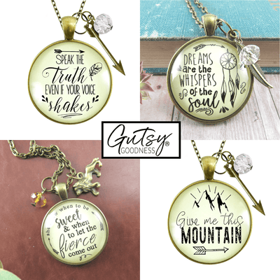 Starter Pack Motivation Collection Handmade Necklaces Assortment Kit Boho Inspired 12 Individual Gift Boxes - Gutsy Goodness