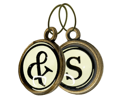 Typewriter Letters & Punctuation Glass Vintage Style Personalization Charms - Gutsy Goodness