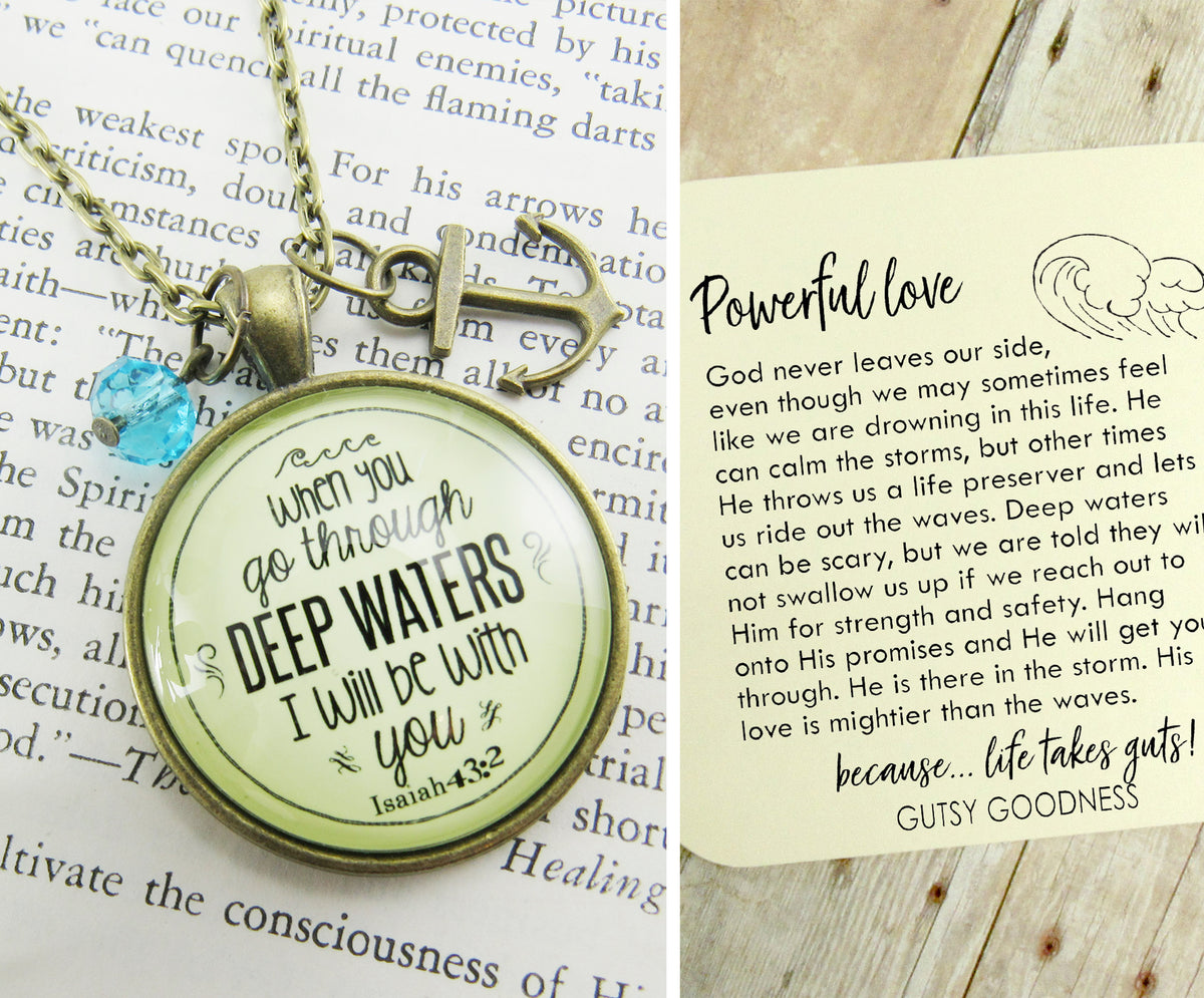Gutsy Goodness Best Selling Bundle Faith Necklaces | She is Clothed Strength | Deep Waters 24" - Gutsy Goodness Handmade Jewelry