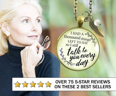 Sympathy Jewelry Bundle Set of 2 | Thousand Things Neckl | Sometimes I Look Up Keychain - Gutsy Goodness Handmade Jewelry