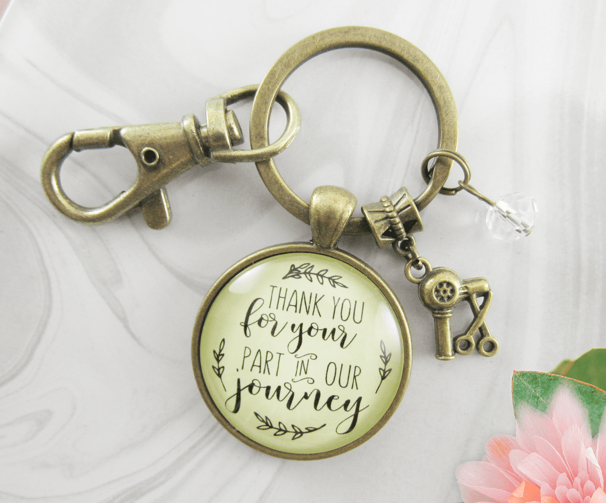 Hairdresser Gift Keychain Thank You For Your Part For Stylist - Gutsy Goodness Handmade Jewelry
