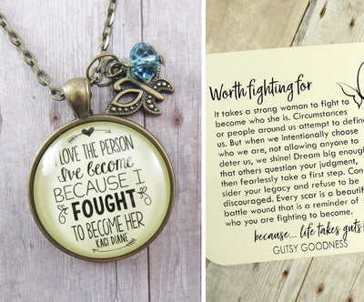 Resilient Woman Necklace Bundle Set of 2 | I Love The Person | She Has Fire In Her Soul 24" - Gutsy Goodness Handmade Jewelry