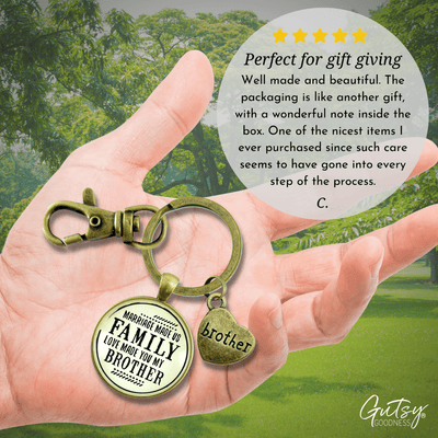 Brother In Law Step Keychain Marriage Made Us Family Rustic Bronze Wedding Favor Gift - Gutsy Goodness