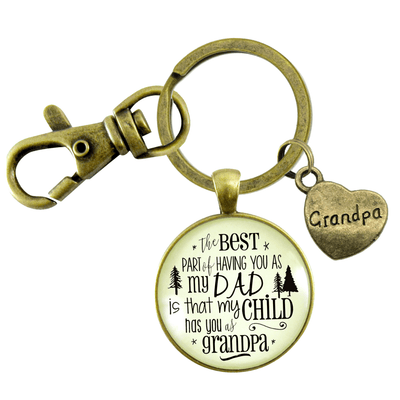 Grandpa Keychain To Dad My Child Has You Grandfather Gift From Grandchild Daughter Son Mens Key Ring - Gutsy Goodness