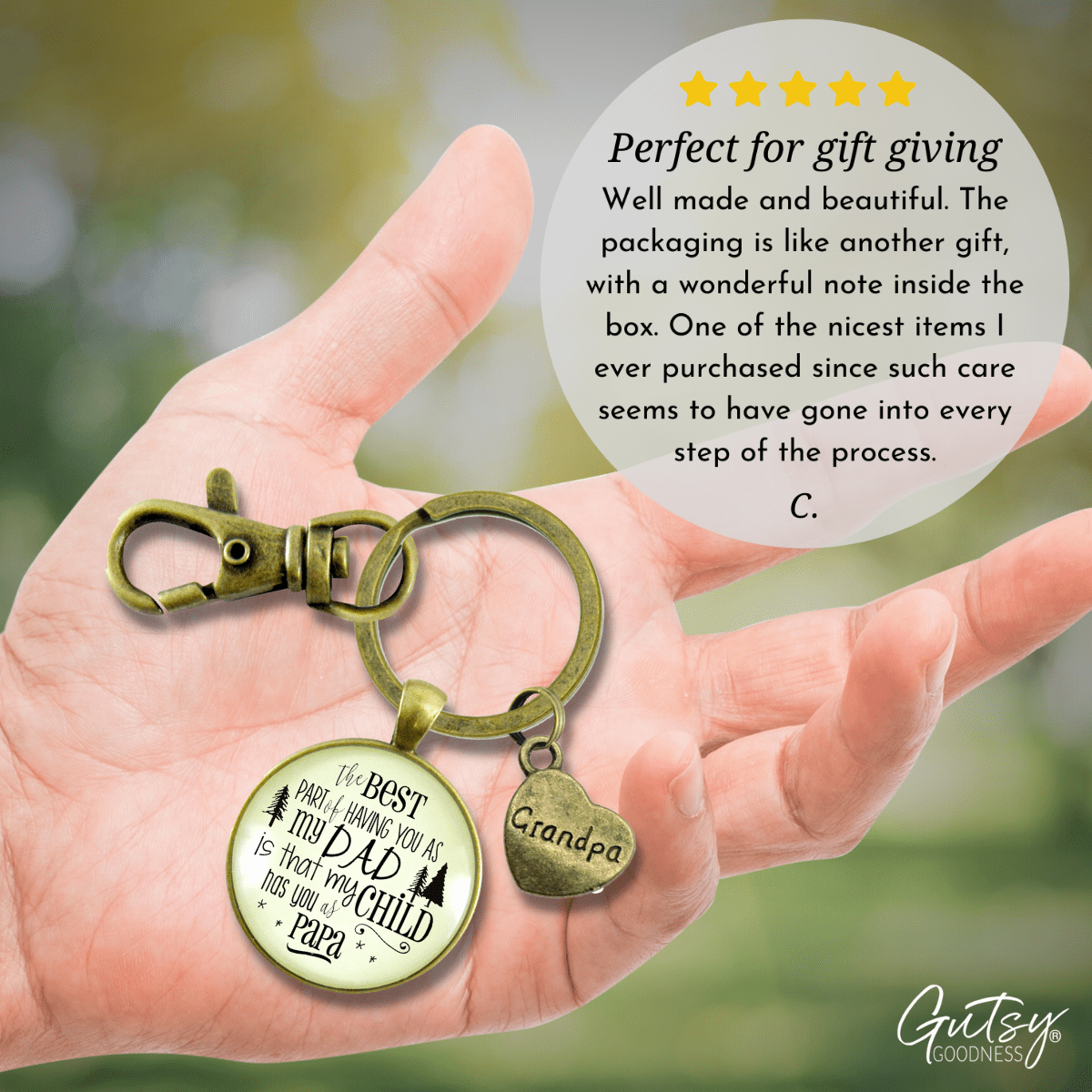 Papa Keychain Dad From Daughter Best Part Child Have Gift From Grandchild - Gutsy Goodness