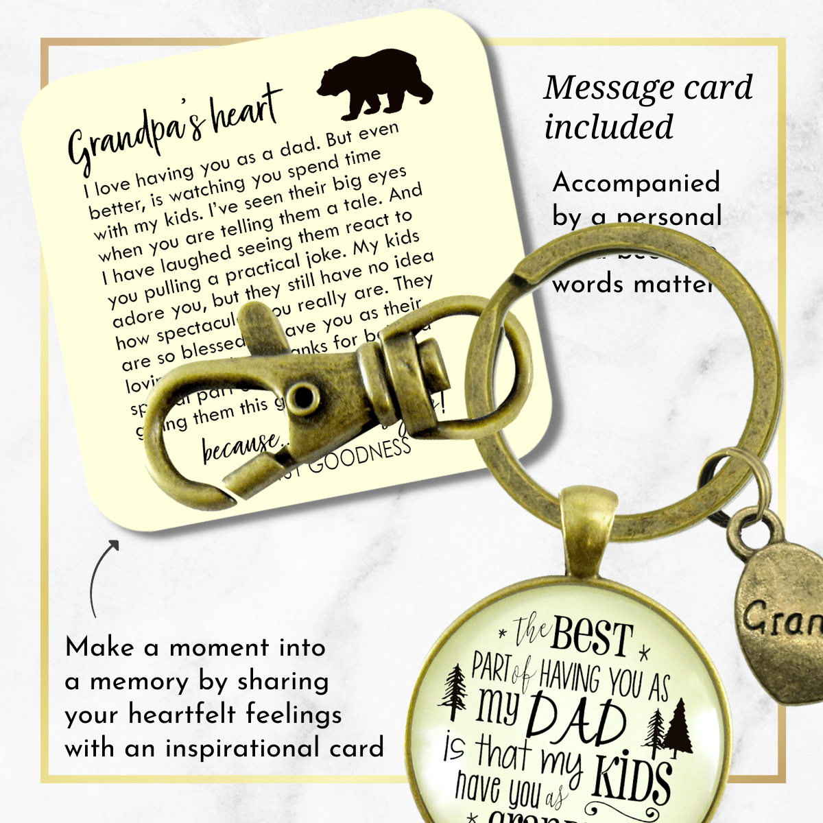 Grandpa Keychain Dad From Daughter Best Part Kids Have Gift From Grandchildren - Gutsy Goodness