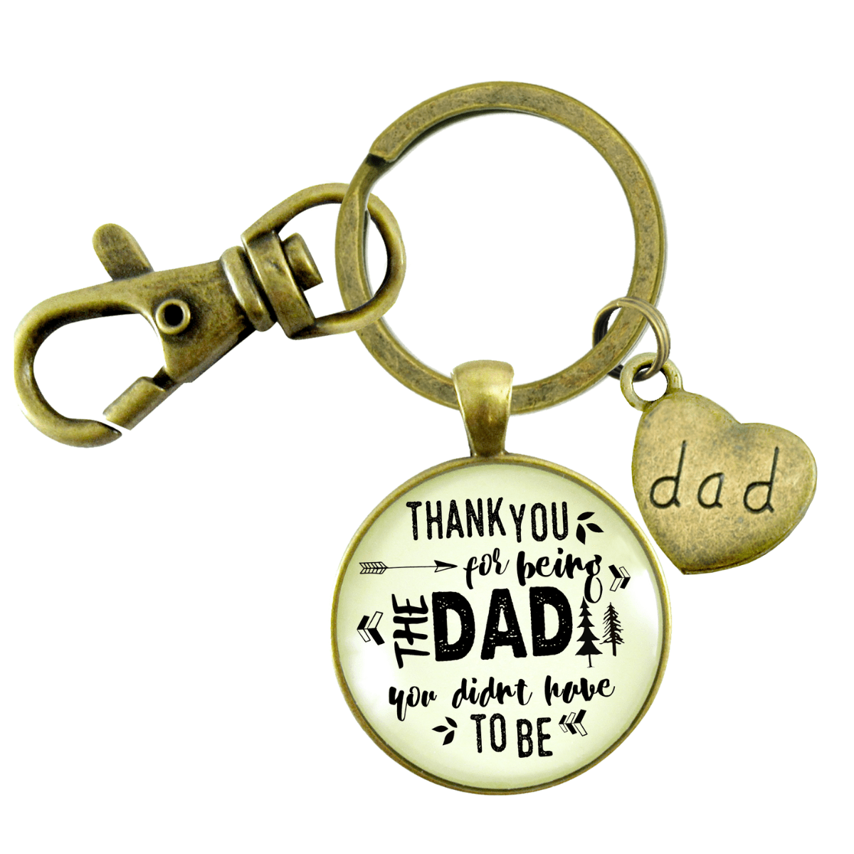 Step Dad Keychain Thank You For Being The Dad Gift Adoptive Father Key Ring - Gutsy Goodness