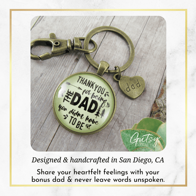 Step Dad Keychain Thank You For Being The Dad Gift Adoptive Father Key Ring - Gutsy Goodness