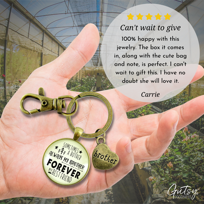 Brother Keychain Sometimes a Bother Always Brother Forever Men's Funny Gift From Sibling - Gutsy Goodness