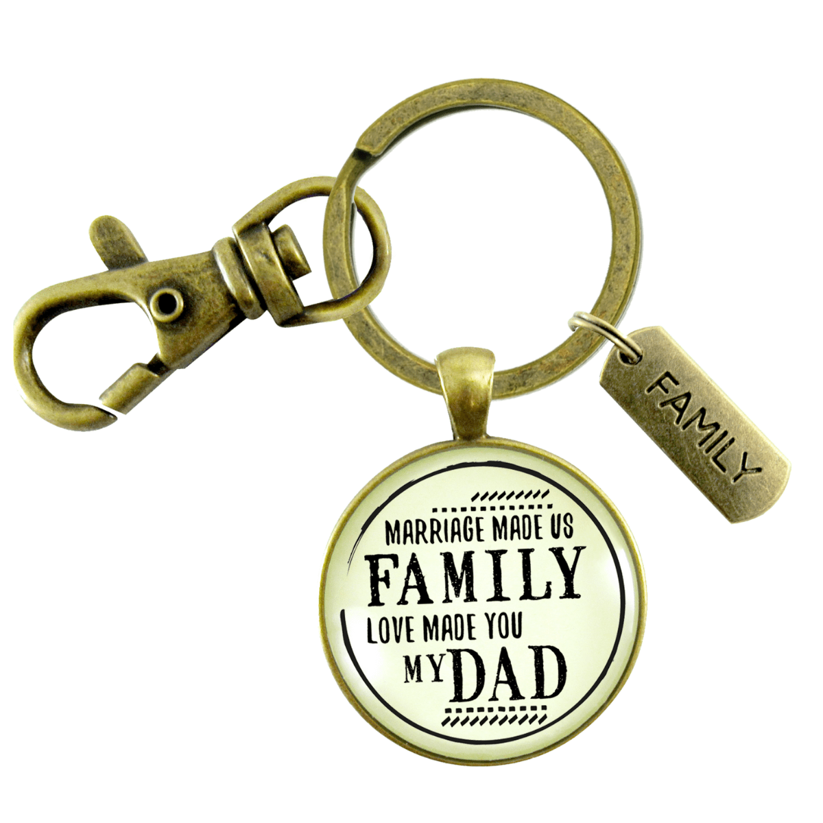 Bonus Dad Keychain Marriage Made Us Family Love Mens Key Ring Wedding Jewelry Gift For Him - Gutsy Goodness