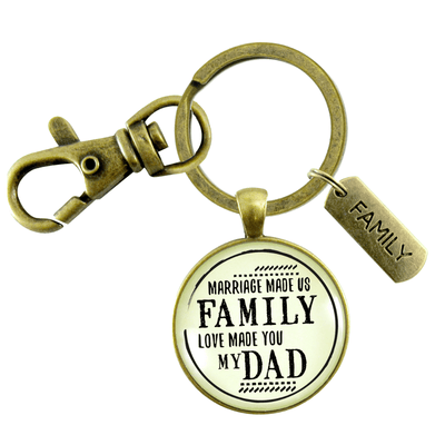 Bonus Dad Keychain Marriage Made Us Family Love Mens Key Ring Wedding Jewelry Gift For Him - Gutsy Goodness
