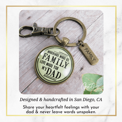 Bonus Dad Keychain Marriage Made Us Family Love Mens Key Ring Wedding Jewelry Gift For Him - Gutsy Goodness