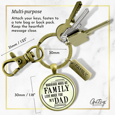 Bonus Dad Keychain Marriage Made Us Family Love Mens Key Ring Wedding Jewelry Gift For Him - Gutsy Goodness
