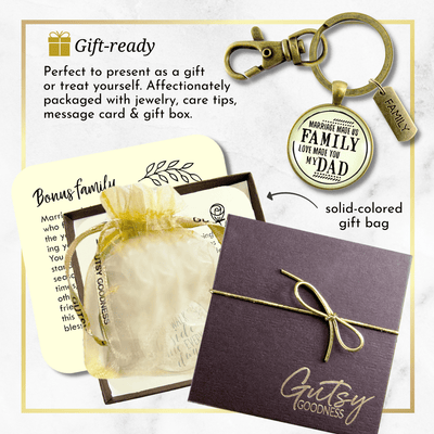 Bonus Dad Keychain Marriage Made Us Family Love Mens Key Ring Wedding Jewelry Gift For Him - Gutsy Goodness