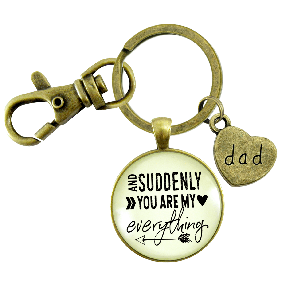 First Father's Day Keychain Suddenly You Are My Everything New Dad Gift - Gutsy Goodness