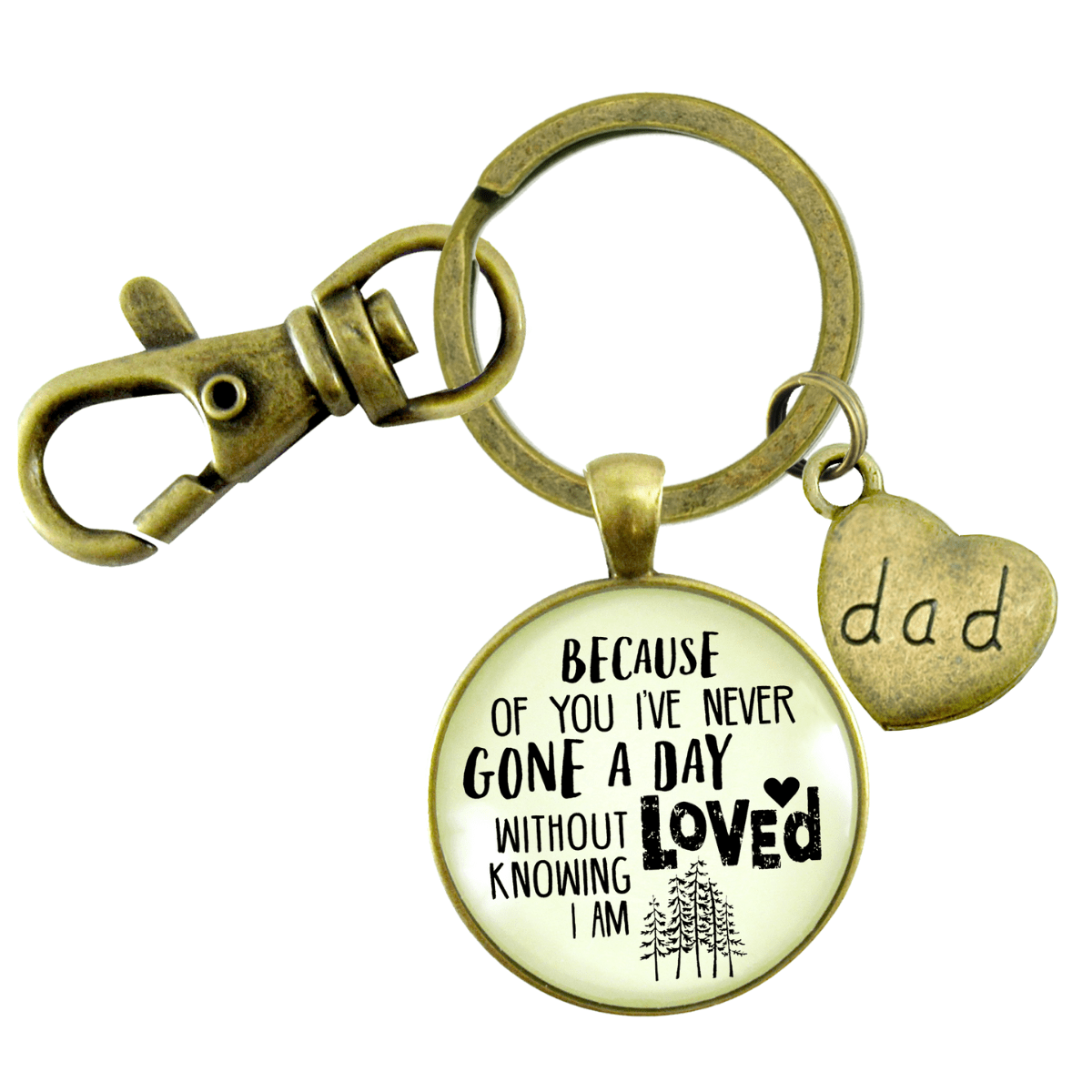 To My Dad Keychain Because of You Know Love Thank You From Daughter Son - Gutsy Goodness