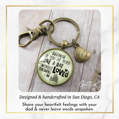To My Dad Keychain Because of You Know Love Thank You From Daughter Son - Gutsy Goodness