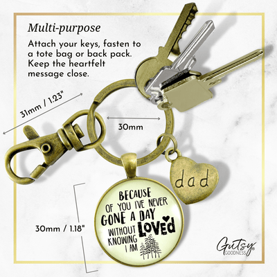 To My Dad Keychain Because of You Know Love Thank You From Daughter Son - Gutsy Goodness