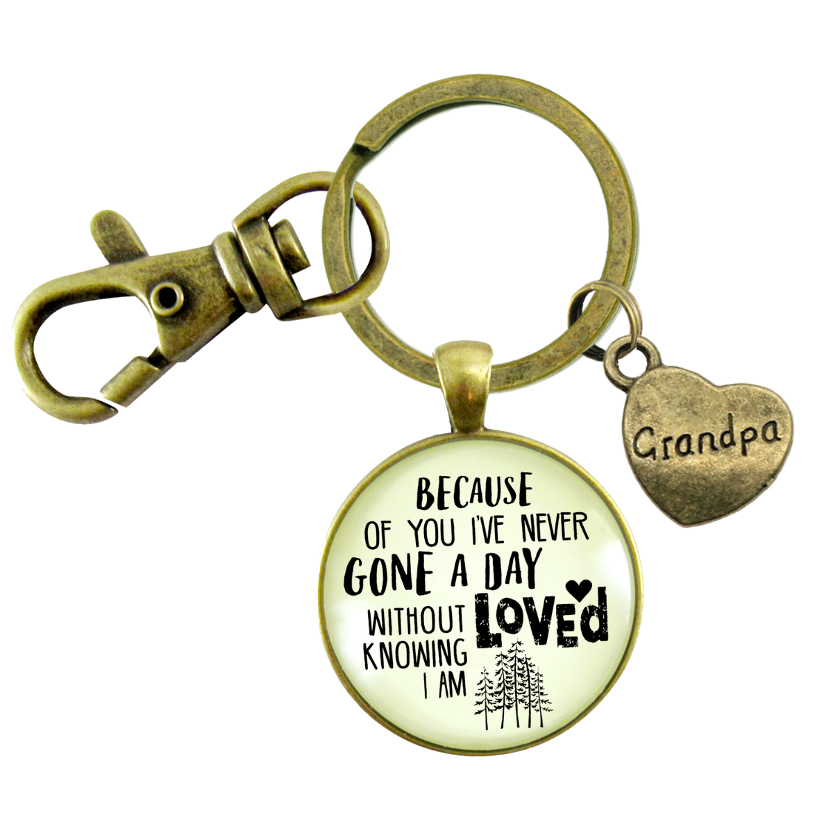Grandpa Keychain Because of You Never Gone Without Knowing Love Vintage Key Ring Gift - Gutsy Goodness Handmade Jewelry;Grandpa Keychain Because Of You Never Gone Without Knowing Love Vintage Key Ring Gift - Gutsy Goodness Handmade Jewelry Gifts