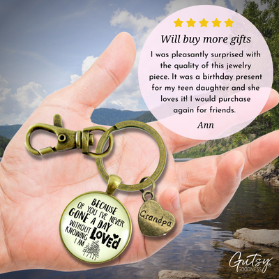 Grandpa Keychain Because of You Never Gone Without Knowing Love Vintage Key Ring Gift - Gutsy Goodness Handmade Jewelry;Grandpa Keychain Because Of You Never Gone Without Knowing Love Vintage Key Ring Gift - Gutsy Goodness Handmade Jewelry Gifts