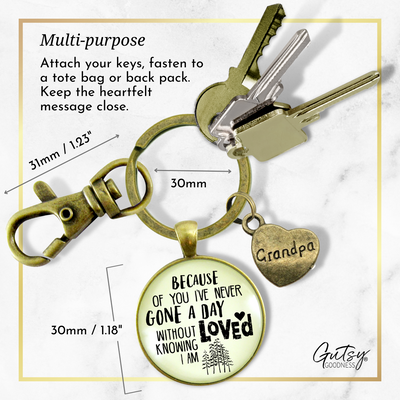 Grandpa Keychain Because of You Never Gone Without Knowing Love Vintage Key Ring Gift - Gutsy Goodness Handmade Jewelry;Grandpa Keychain Because Of You Never Gone Without Knowing Love Vintage Key Ring Gift - Gutsy Goodness Handmade Jewelry Gifts