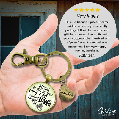 Grandpa Keychain Because of You Never Gone Without Knowing Love Vintage Key Ring Gift - Gutsy Goodness Handmade Jewelry;Grandpa Keychain Because Of You Never Gone Without Knowing Love Vintage Key Ring Gift - Gutsy Goodness Handmade Jewelry Gifts