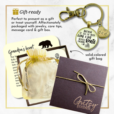 Grandpa Keychain Because of You Never Gone Without Knowing Love Vintage Key Ring Gift - Gutsy Goodness Handmade Jewelry;Grandpa Keychain Because Of You Never Gone Without Knowing Love Vintage Key Ring Gift - Gutsy Goodness Handmade Jewelry Gifts