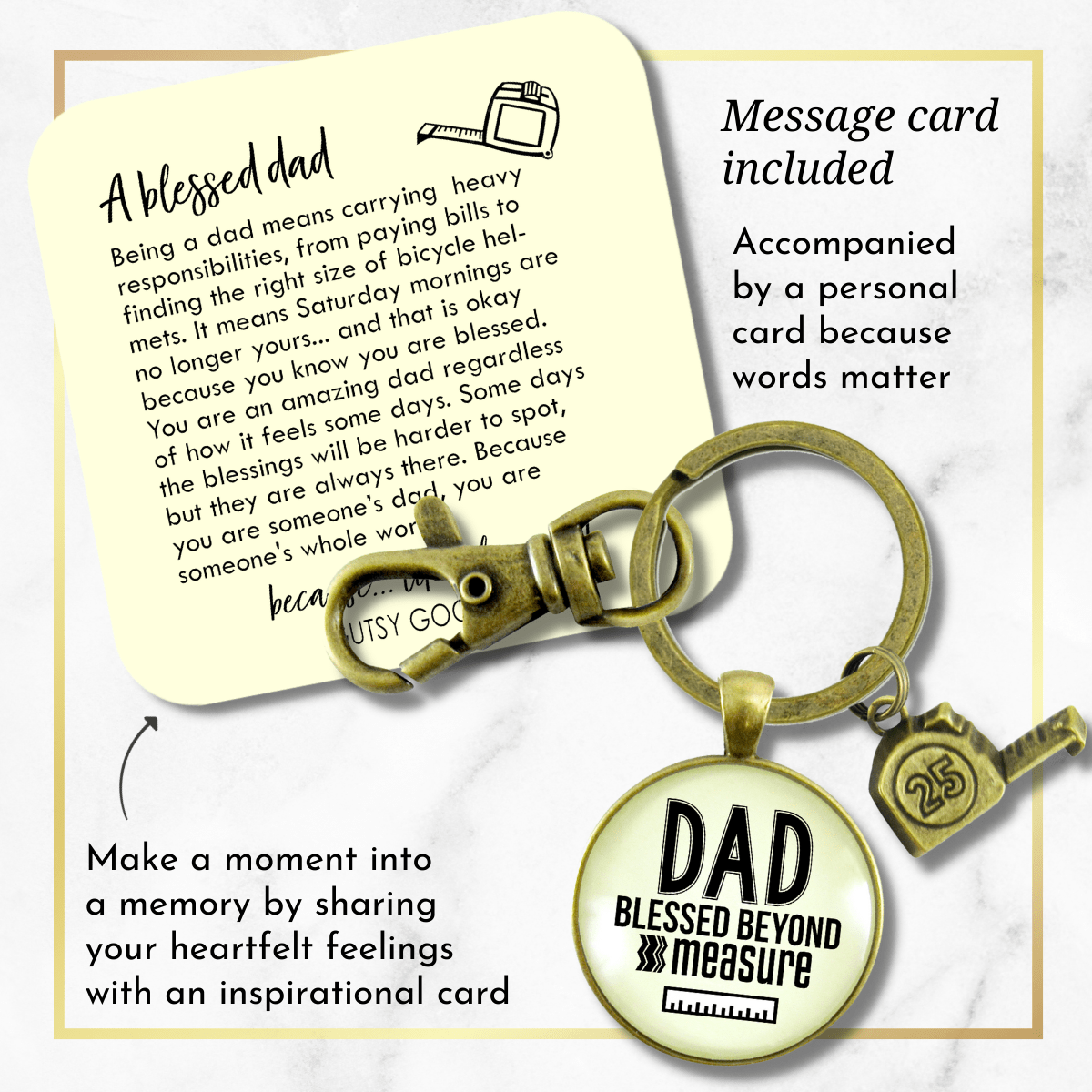 Dad Tool Keychain Blessed DIY Tape Charm Best Life Father From Daughter Gift - Gutsy Goodness