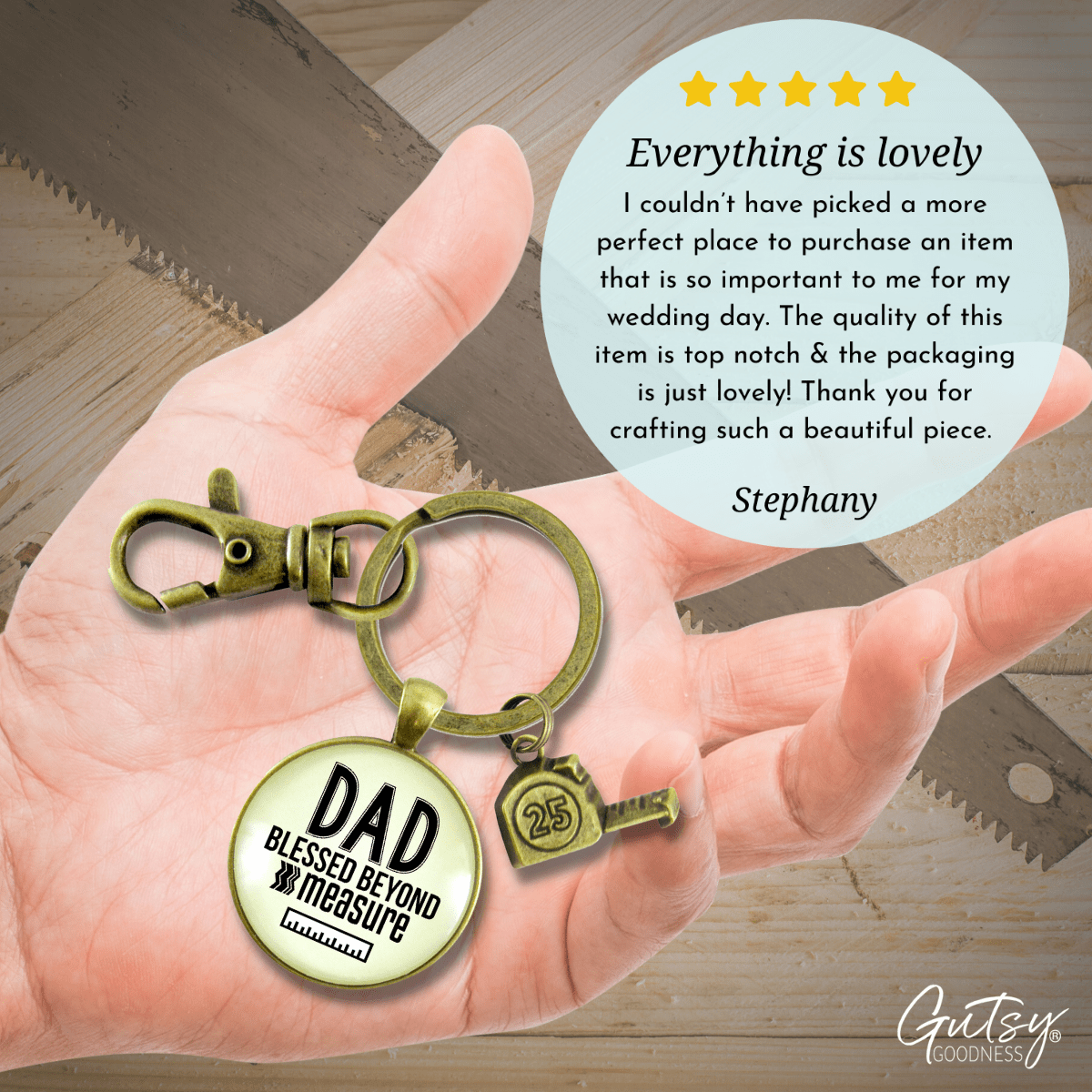 Dad Tool Keychain Blessed DIY Tape Charm Best Life Father From Daughter Gift - Gutsy Goodness