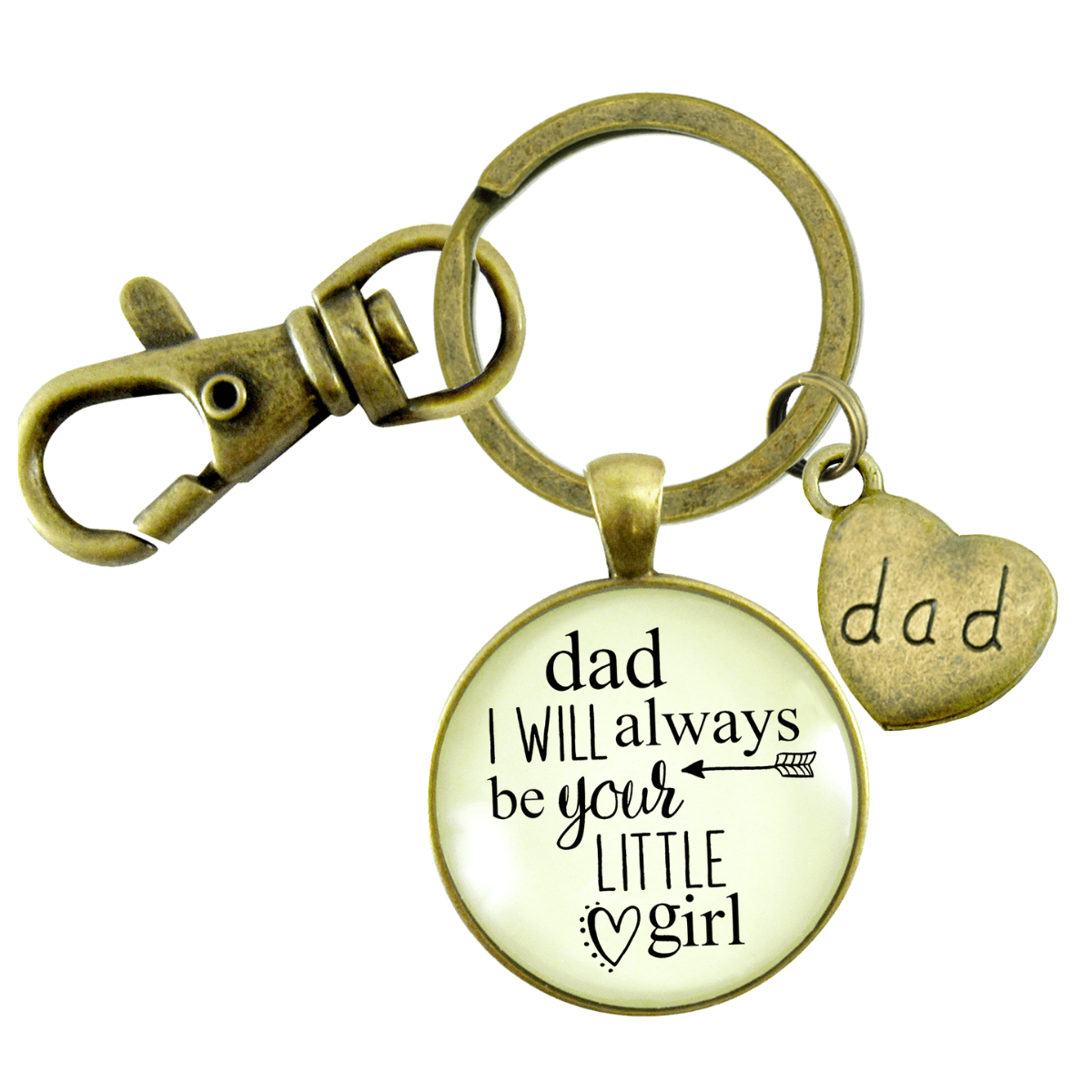 Father Daughter Keychain Dad I Will Always Be Your Little Girl
