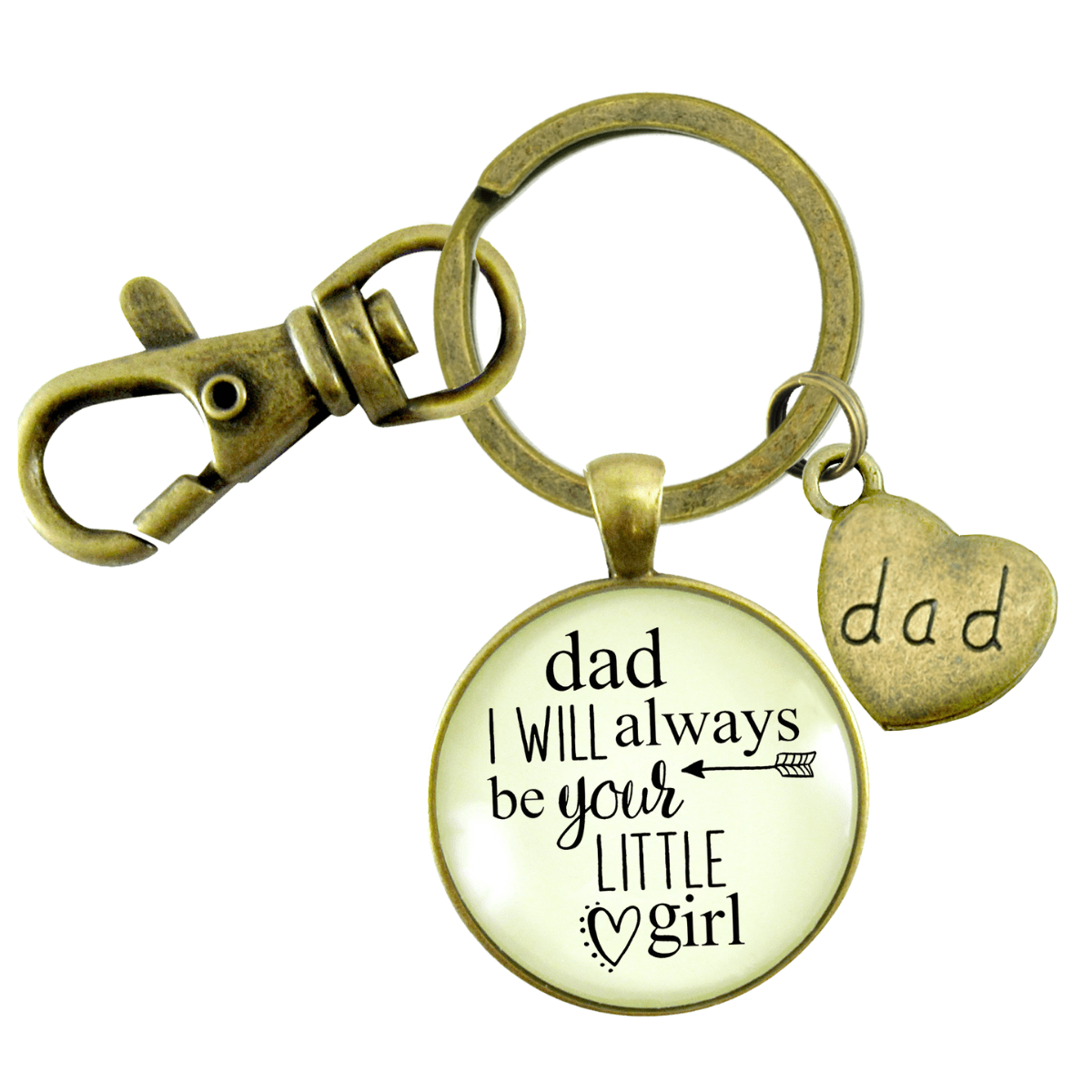 Father Daughter Keychain Dad I Will Always Be Your Little Girl Daddy Wedding Keepsake - Gutsy Goodness