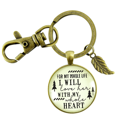 Father of The Bride Gift Keychain For Whole Life I Will Love Her Promise From Groom Wedding Key Ring - Gutsy Goodness