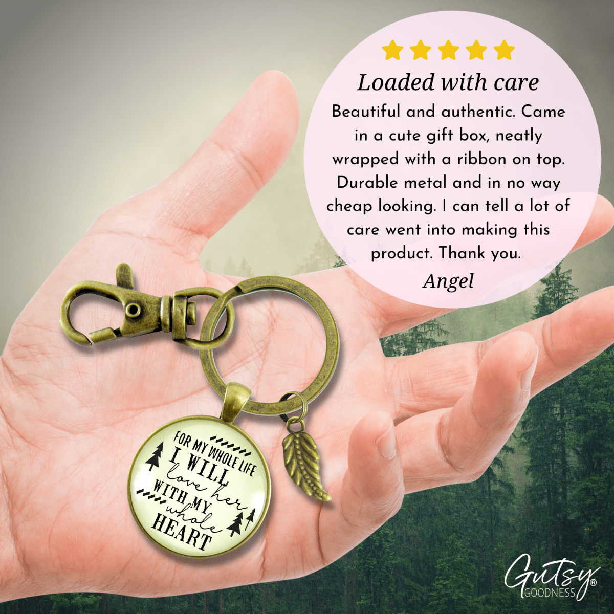 Father of The Bride Gift Keychain For Whole Life I Will Love Her Promise From Groom Wedding Key Ring - Gutsy Goodness