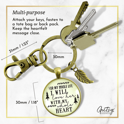 Father of The Bride Gift Keychain For Whole Life I Will Love Her Promise From Groom Wedding Key Ring - Gutsy Goodness