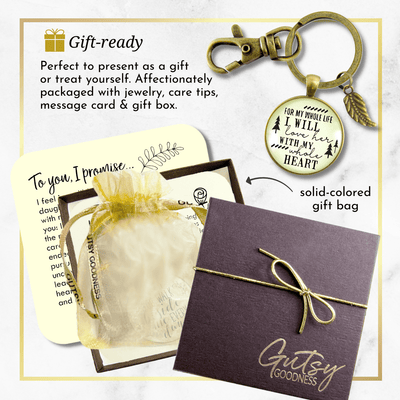 Father of The Bride Gift Keychain For Whole Life I Will Love Her Promise From Groom Wedding Key Ring - Gutsy Goodness
