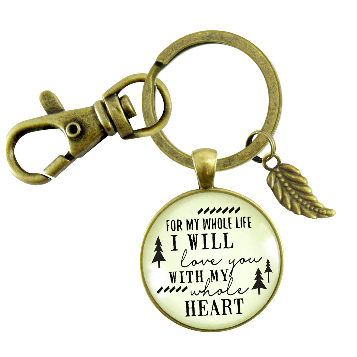 21 Years Brass Wedding Anniversary Keychain Gift Idea for Wife or Husband -  21 Years Heart - Wedding Themes Twenty First for Him or Her