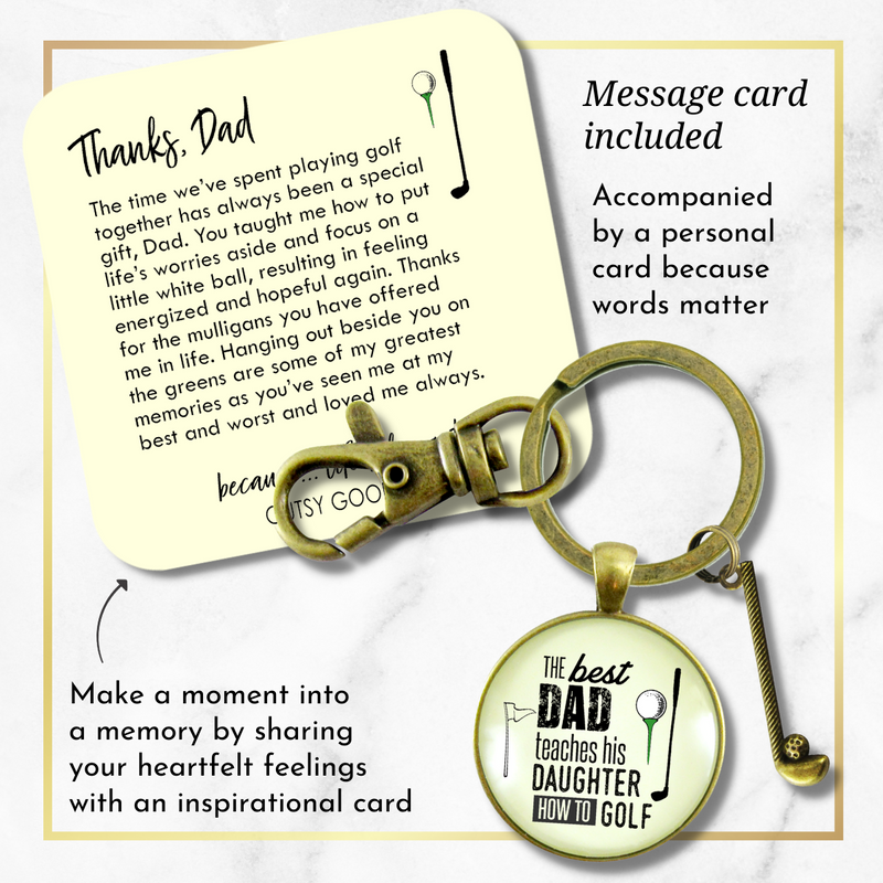 Golfer Keychain Father Gift From Daughter Best Dad Teach Golf Club Charm Men Key Ring - Gutsy Goodness Handmade Jewelry;Golfer Keychain Father Gift From Daughter Best Dad Teach Golf Club Charm Men Key Ring - Gutsy Goodness Handmade Jewelry Gifts