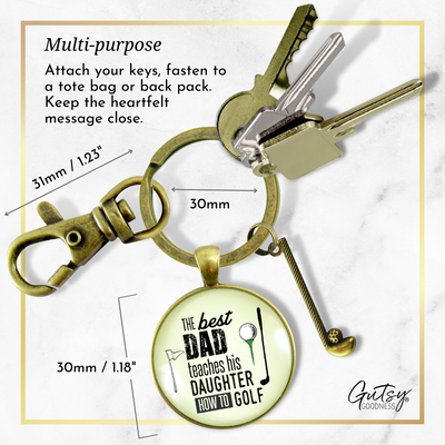Golfer Keychain Father Gift From Daughter Best Dad Teach Golf Club Charm Men Key Ring - Gutsy Goodness Handmade Jewelry;Golfer Keychain Father Gift From Daughter Best Dad Teach Golf Club Charm Men Key Ring - Gutsy Goodness Handmade Jewelry Gifts