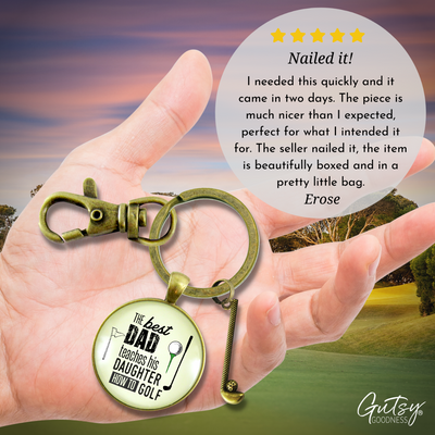 Golfer Keychain Father Gift From Daughter Best Dad Teach Golf Club Charm Men Key Ring - Gutsy Goodness Handmade Jewelry;Golfer Keychain Father Gift From Daughter Best Dad Teach Golf Club Charm Men Key Ring - Gutsy Goodness Handmade Jewelry Gifts