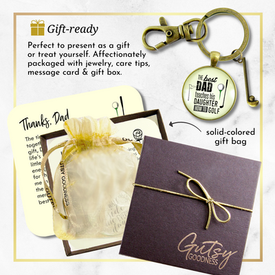 Golfer Keychain Father Gift From Daughter Best Dad Teach Golf Club Charm Men Key Ring - Gutsy Goodness Handmade Jewelry;Golfer Keychain Father Gift From Daughter Best Dad Teach Golf Club Charm Men Key Ring - Gutsy Goodness Handmade Jewelry Gifts
