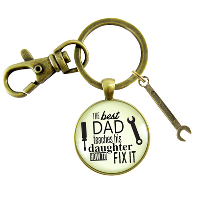 Best Dad Teaches His Daughter How to Fix It Keychain Mens DIY Mechanic Key Ring Tool Wrench Charm - Gutsy Goodness Handmade Jewelry;Best Dad Teaches His Daughter How To Fix It Keychain Mens Diy Mechanic Key Ring Tool Wrench Charm - Gutsy Goodness Handmade Jewelry Gifts