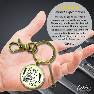 Best Dad Teaches His Daughter How to Fix It Keychain Mens DIY Mechanic Key Ring Tool Wrench Charm - Gutsy Goodness Handmade Jewelry;Best Dad Teaches His Daughter How To Fix It Keychain Mens Diy Mechanic Key Ring Tool Wrench Charm - Gutsy Goodness Handmade Jewelry Gifts
