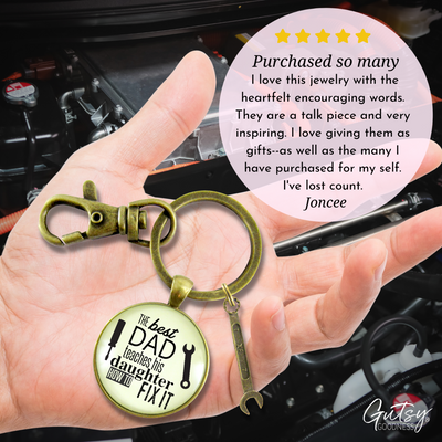 Best Dad Teaches His Daughter How to Fix It Keychain Mens DIY Mechanic Key Ring Tool Wrench Charm - Gutsy Goodness Handmade Jewelry;Best Dad Teaches His Daughter How To Fix It Keychain Mens Diy Mechanic Key Ring Tool Wrench Charm - Gutsy Goodness Handmade Jewelry Gifts