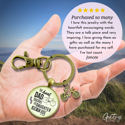 The Best Dad Teaches His Daughter How to Ride Cyclist Keychain Father From Daughter - Gutsy Goodness Handmade Jewelry;The Best Dad Teaches His Daughter How To Ride Cyclist Keychain Father From Daughter - Gutsy Goodness Handmade Jewelry Gifts
