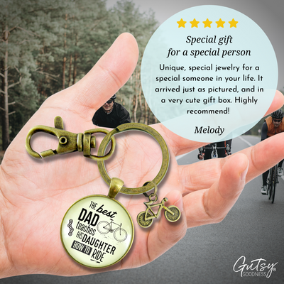 The Best Dad Teaches His Daughter How to Ride Cyclist Keychain Father From Daughter - Gutsy Goodness Handmade Jewelry;The Best Dad Teaches His Daughter How To Ride Cyclist Keychain Father From Daughter - Gutsy Goodness Handmade Jewelry Gifts